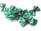10 35mm Turquoise Green and Pink Polka Dot Bows - Loose Bow Embellishments